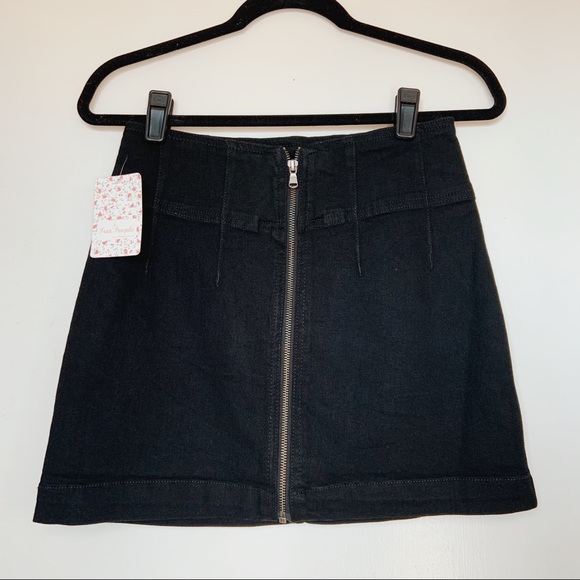 Free People Dresses & Skirts - NWT Free People Black Denim Zipper Skirt